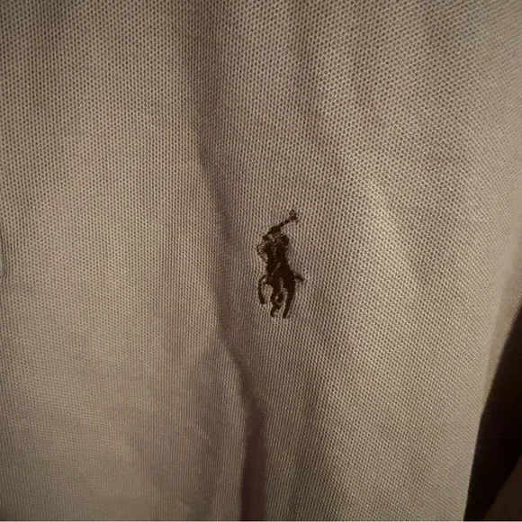 NEW Polo Ralph Lauren Tan Cotton Short Sleeve Mens Polo Shirt Size Large - Picture 7 of 9